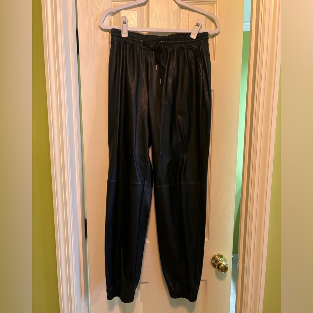 Women’s Lola and sophie leather Black Jogger Pants